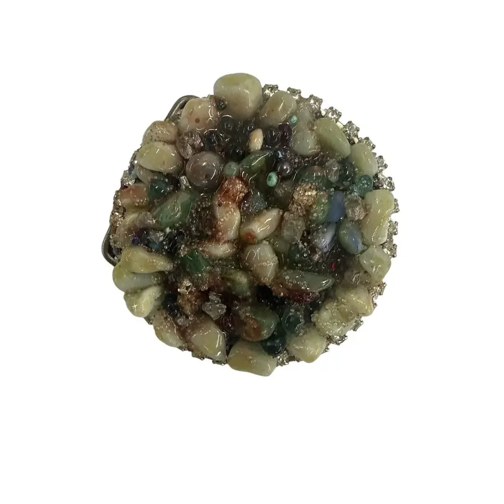 NWOT Tiffany‎ Lee Designs Handmade Jade Stone Swarovski Buckle Boho Y2K